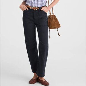 NWT Madewell Women's Sz 32T Tall Utility Barrel Pants Dark Navy 28"L NV617